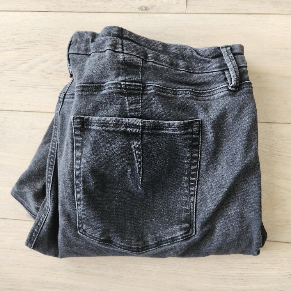 Good American Curve Skinny Crossover Jean Womens Plus Size 26 Black Stretch